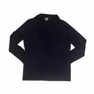 Ann Taylor Deep Navy Deep V Neck Sweater- Size L